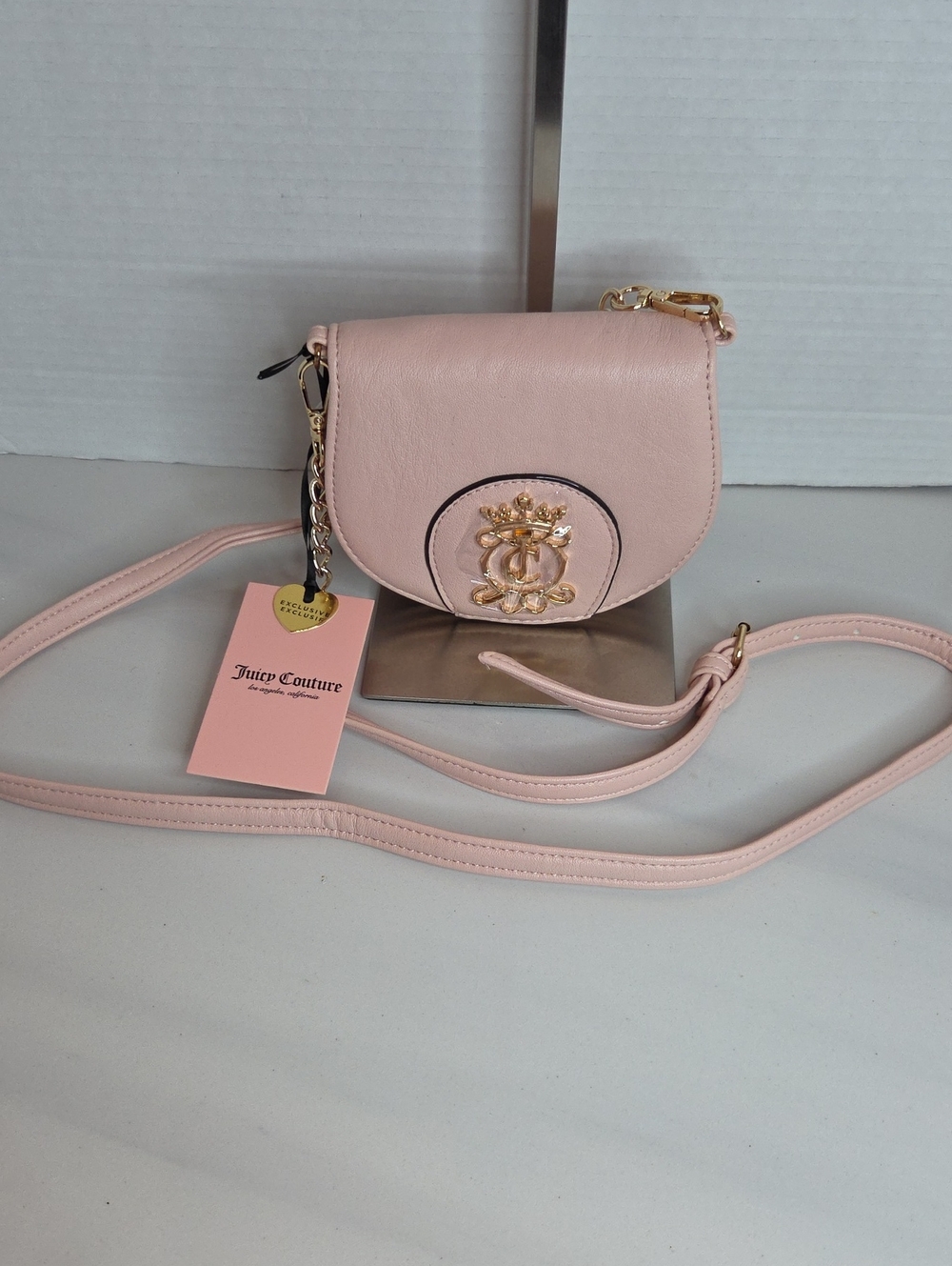 Juicy Couture Pale Pink Faux-Leather Crossbody Mini Bag - New